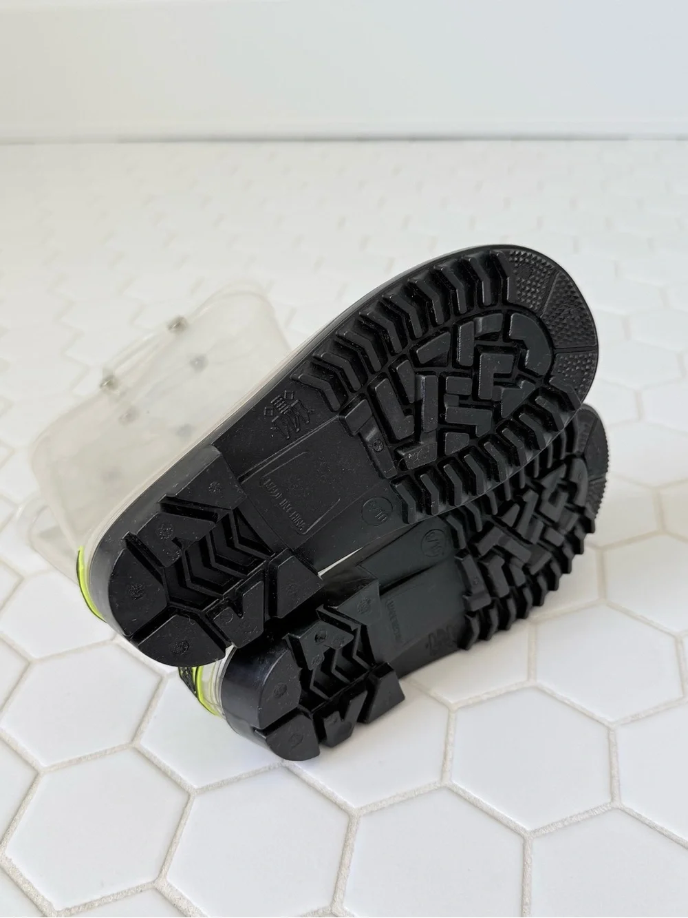 Clear Transparent Kids Rain Boots with Black Soles